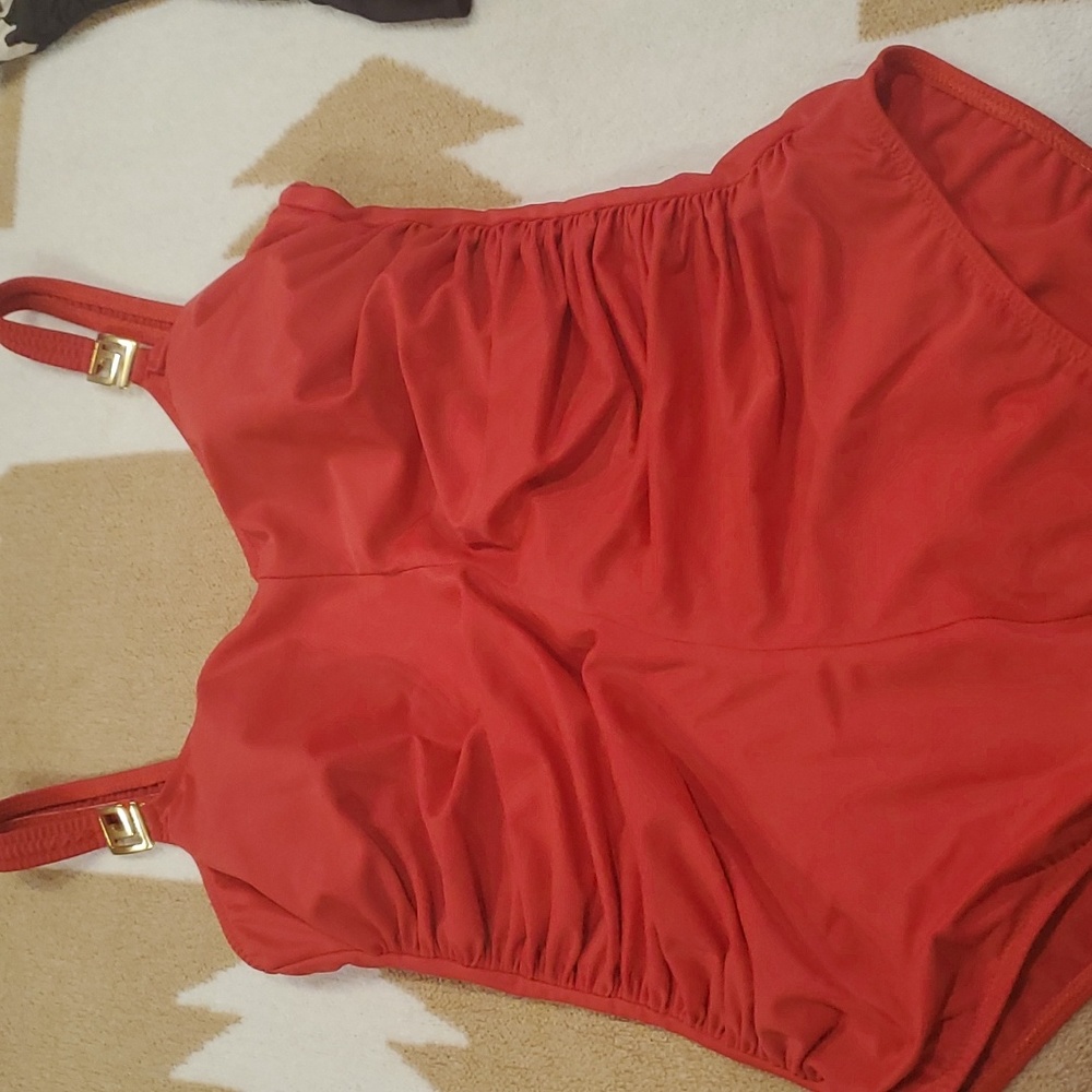 Red one piece swimsuit